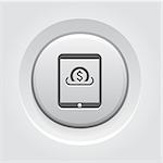 Global Investment Services Icon. Grey Button Design