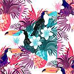 Tropical Abstract Background Vector. Seamless vector background illustration.
