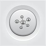 Staff Management Icon. Business Concept. Grey Button Design