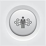 Flow Management Icon. Business Concept. Grey Button Design