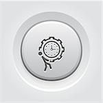 Efficiency Management Icon. Business Concept. Grey Button Design