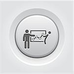 Effective Marketing Tools Icon. Business Concept. Grey Button Design