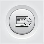 Time Management Icon. Business Concept. Grey Button Design