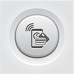 Mobile Payment Icon. Business Concept.  Grey Button Design