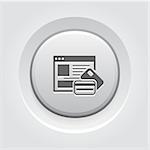 Online Payment Icon. Business Concept.  Grey Button Design