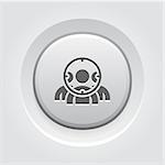 Customer Focus Icon. Business Concept. Grey Button Design