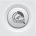 Small Data Icon. Business Concept. Grey Button Design