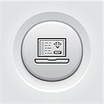 Landing Page Icon. Business Concept. Grey Button Design