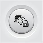 Secured Loan Icon. Business Concept Grey Button Design