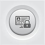 Personal Data Protection Icon. Business Concept Grey Button Design