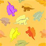 Cartoon flying dinosaur. Seamless series for young children