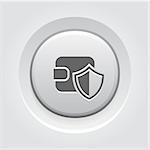 Wallet Protection Icon. Business Concept Grey Button Design