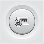 Network Security Icon. Business Concept Grey Button Design