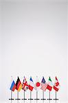 National flags on white background