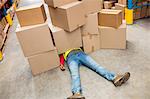 Worker lying on the floor