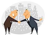 Vector illustration of two businessmen handshake