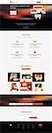 Responsive landing page or one page website template in flat design with modern blurred header background