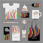 Corporate business cards, colorful zebra print design. Vector illustration