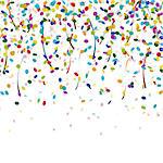 colored falling confetti seamless background for carnival party