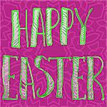 Happy Easter Letters Print on Ornamental Pink Background