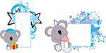 sweet baby koala cartoon set in  vector format