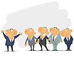 Vector illustration of a business team and leader