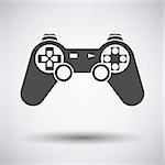 Gamepad  icon on gray background with round shadow. Vector illustration.