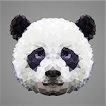 Panda portrait. Low poly design. Abstract polygonal illustration.