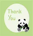 vector illustration of thank you card with panda bear