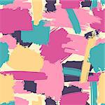 Vector seamless grunge brush pattern in bright colors, abstract trendy background