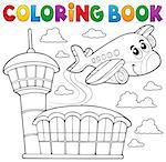 Coloring book airplane theme 3 - eps10 vector illustration.