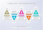 Colorful modern timeline infographic vector design template triangles
