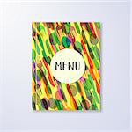 Creative yellow restaurant menu vector abstract brochure design