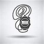 Coach stopwatch  icon on gray background with round shadow. Vector illustration.