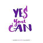 Yes, you can. Inspirational quote isolated on white background. Handwritten quote by brush in modern calligraphy style.