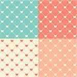 Romantic Seamless Pattern Background Vector Illustration EPS10