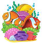 Coral reef fish theme image 6 - eps10 vector illustration.