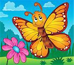 Happy butterfly topic image 2 - eps10 vector illustration.