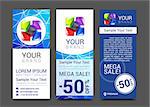 a set of vertical banners with abstract full color logo for your business.