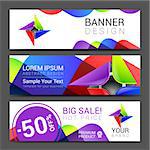 a set of horizontal banners with abstract full color logo for your business.
