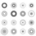 Set of Circle Elements Isolated on White Background