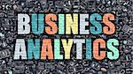 Business Analytics Concept. Business Analytics Drawn on Dark Wall. Business Analytics in Multicolor. Business Analytics Concept. Modern Illustration in Doodle Design of Business Analytics.