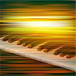 abstract green blur music background with piano keys