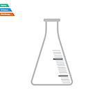 Flat design icon of chemistry cone flask in ui colors. Vector illustration.