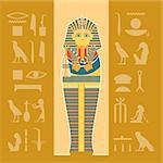 Vector image of the egiptian sarcophagus banner