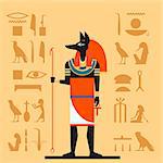 Vector image of the Anubis the god of the Egypet flat banner