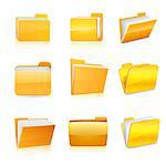 Set of computer folder. Vector illustration 10 eps.