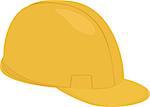 Builder  cartoon yellow protection helmet isolated on white