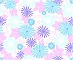 Seamless flower pattern on white background. EPS10 vector illustration