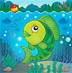 Freshwater fish topic image 5 - eps10 vector illustration.